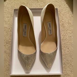 Jimmy Choo Romy 60 ivory with crystals